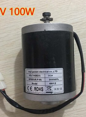 12V100W高速电机12伏100W电动车电机马达直流小电机24V120W同步带
