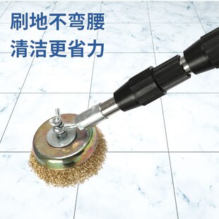 加长钢丝轮清洁刷长柄钢丝球地板刷家务厨房除锈除垢青苔多功能刷