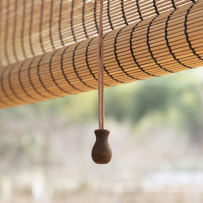 竹帘窗帘卷帘日式细卷拉式门帘子遮光遮阳隔断家用办公室茶室阳台