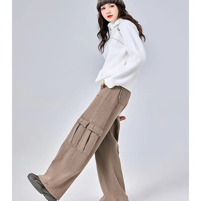 LUXETVITA工装裤女宽松高腰显瘦