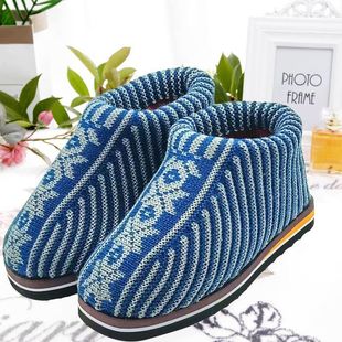 2025冬季孺子牛男女款棉鞋加厚保暖鞋手工编织防滑鞋棉拖鞋毛线鞋