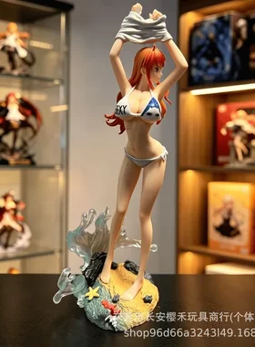 海贼王手办泳装娜美雕像动漫航海王美雕像模玩草帽团摆件