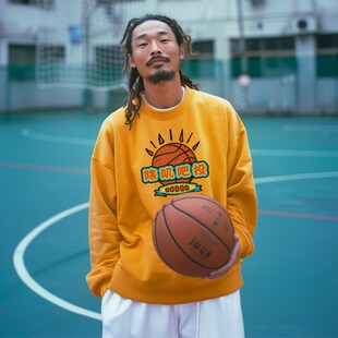 篮球卫衣男热身训练运动 瞎叽吧投 长袖圆领秋季学生篮球服男潮流