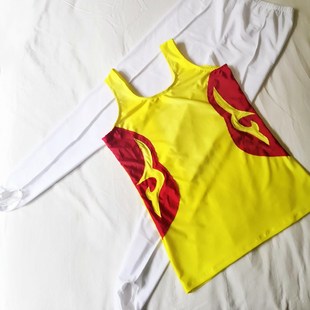 中国风儿童体操服装青少年竞技比赛服连体艺考训练服背心长裤舞服