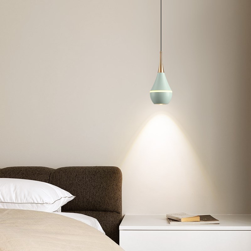 卧室床头吊灯2023新款个性创意奶油风吊线灯现代简约餐厅吧台灯具