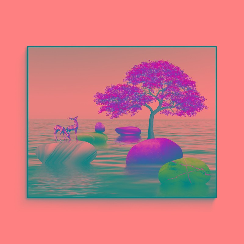 速发厂促1翻简约饰厅n电表箱装客画遮挡饭厅免打孔挂画液压上W代