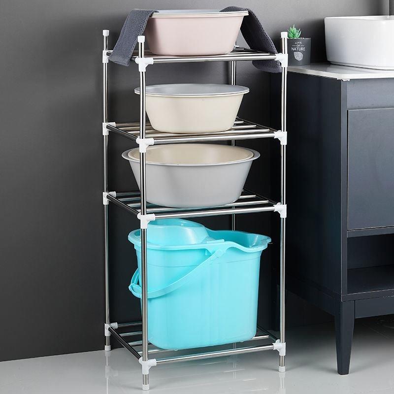 【加粗钢管】不锈钢洗脸盆架子脸盆架浴室厨房置物架落地洗脸盆架