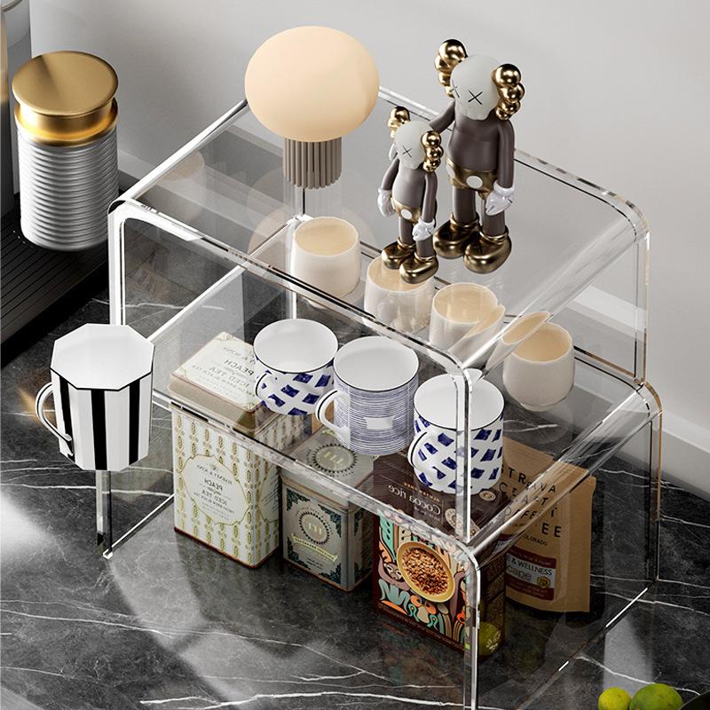 简约几字架客厅茶几桌面茶杯收纳多层置物架可叠加收纳架桌面收纳