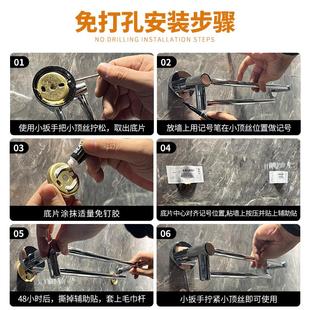 标帕全铜枪灰色活动毛巾架免打孔旋转毛巾杆单杆化妆室浴室浴巾架