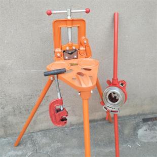 重型管子压力钳三角架台虎钳龙门钳管子夹具台钳工作台镀锌管专用