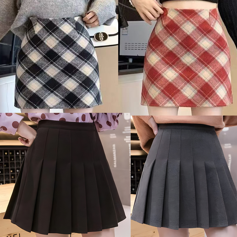 半身2024新款a字秋冬复古彩叶依