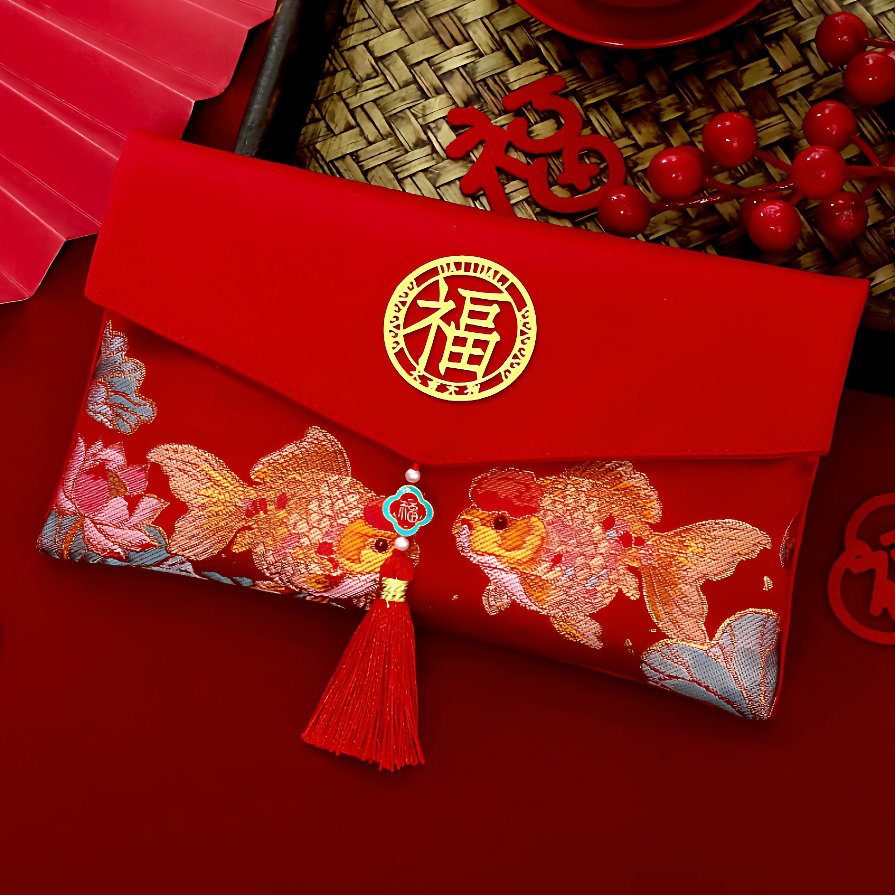 万元布艺红包袋2026新款刺绣高档利是封马年新年春节压岁钱包大号,节庆用品/礼品,红包/利是封,淘宝优惠券,粉丝福利购,淘宝优惠卷
