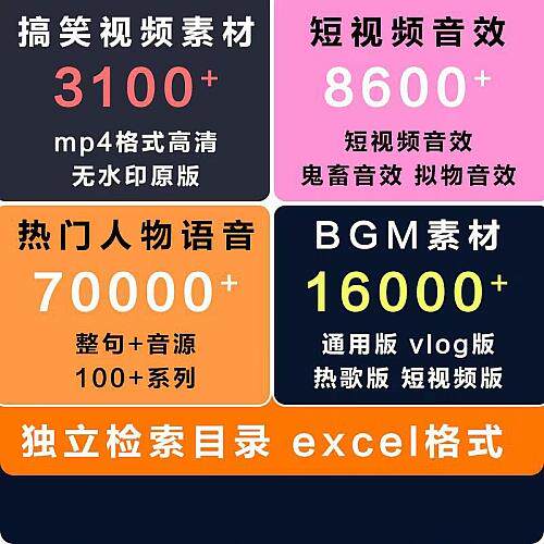 b站up沙雕动画短视频鬼畜视频搞笑表情音效bgm音乐语音包gif素材