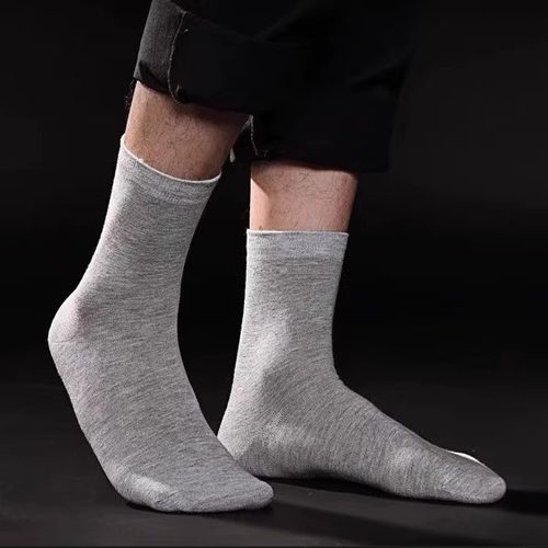 经典男袜中筒纯色商务运动防臭袜