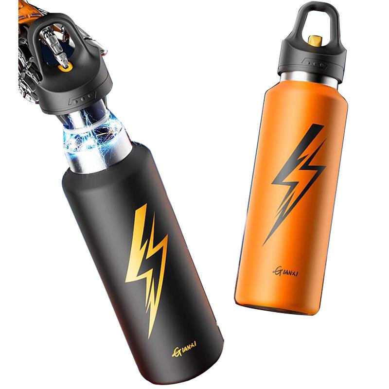 捷安玺一键开盖保温杯男生运动水杯大容量2025新款覆钛杯泡茶杯子