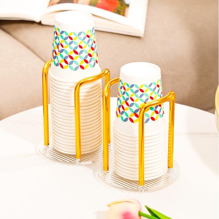 亚克力纸杯架一次性杯子取杯器桌面放水杯收纳架子水吧茶杯置物架