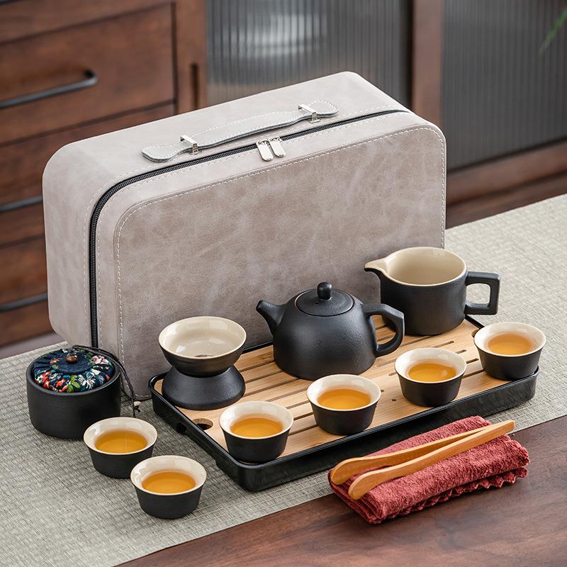 日式便携功夫旅行茶具户外露营银行送客户房地产商务酒店礼品套装