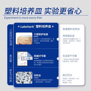 Labshark一次性塑料培养皿圆形方形无菌培养平皿实验室微生物植物