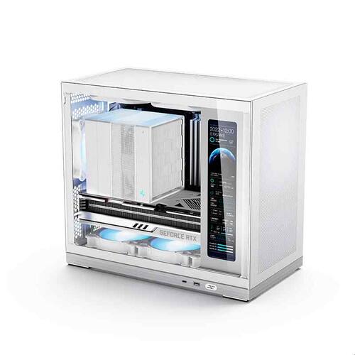 闪鳞G500机箱便携式MATX侧透TYPEC副屏240水冷主机箱