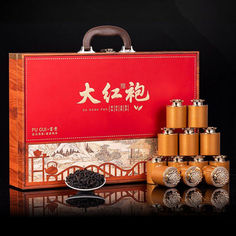 武夷岩茶大红袍高档礼盒装正岩肉桂浓香型乌龙茶叶送人送礼佳品
