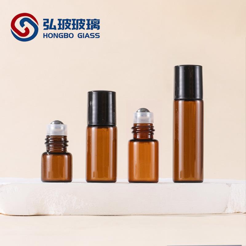 跨境现货1ml2ml3ml茶色玻璃滚珠瓶精油瓶香水瓶样品瓶试用装瓶