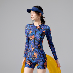 连体游泳衣女大码 保守显瘦高级感专业竞技训练速干游泳馆专用泳装