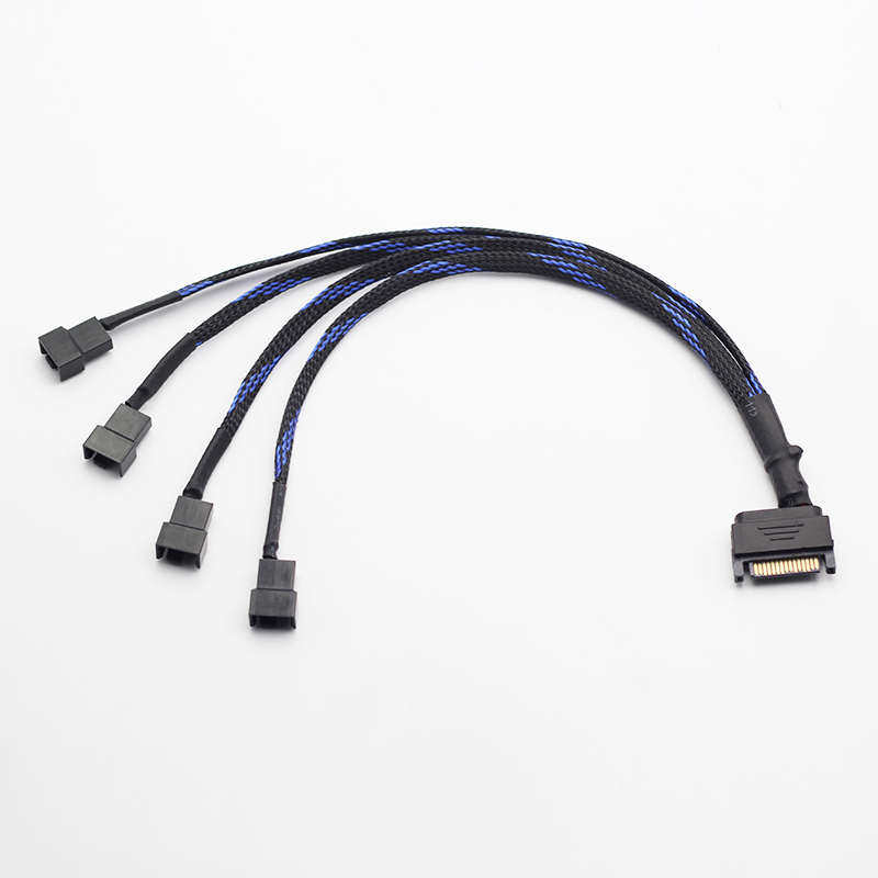 SATA转小3/4Pin风扇线 电源转风扇供电 风扇转接线风扇集线器扩展