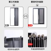 低轨隐形金刚网折叠纱门防盗锁防蚊防鼠纱窗铝合金推拉纱窗门通风