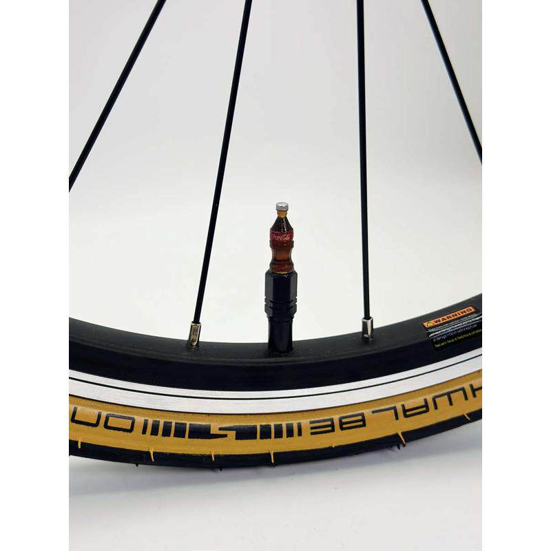 一对公路车气门芯帽快乐汽水气嘴帽铝合金个性化自行车山地车通用