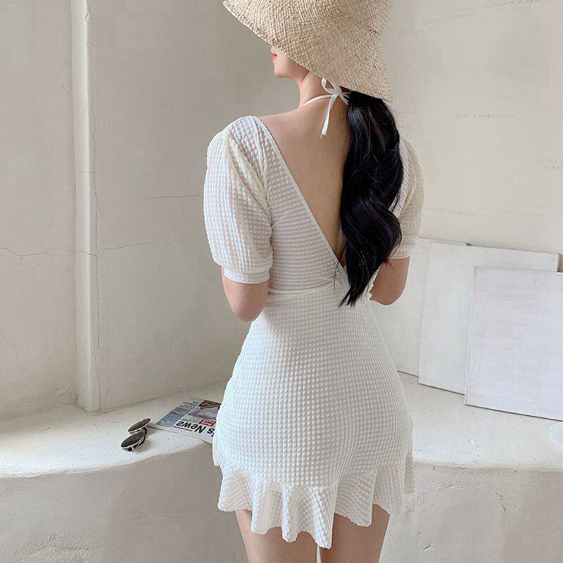 游泳衣女连体2025新款保守裙式遮肚显瘦大胸聚拢性感时尚泡温泉装