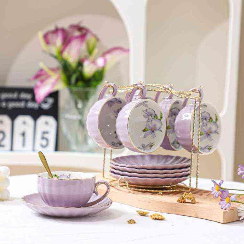 欧式咖啡杯碟套装家用陶瓷田园风茶杯英式陶瓷下午茶精致茶杯套装,餐饮具,咖啡杯,淘宝优惠券,粉丝福利购,淘宝优惠卷