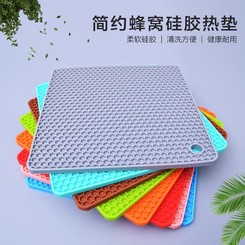 方形蜂窝垫硅胶餐垫隔热垫防烫隔热砂锅耐高温加厚烤箱微波炉垫子