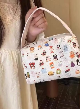 2025新款卡通猫咪便捷化妆洗漱包外出旅行收纳包大容量立体手提包