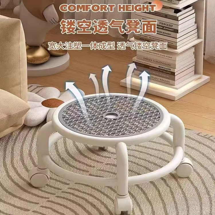 夏季新款热卖滑轮小矮凳万向轮家用擦地美甲修脚凳带娃学走路凳椅