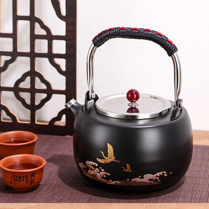 提梁壶1.2L围炉煮茶壶304不锈钢烧水泡茶壶电陶炉壶家用功夫茶壶