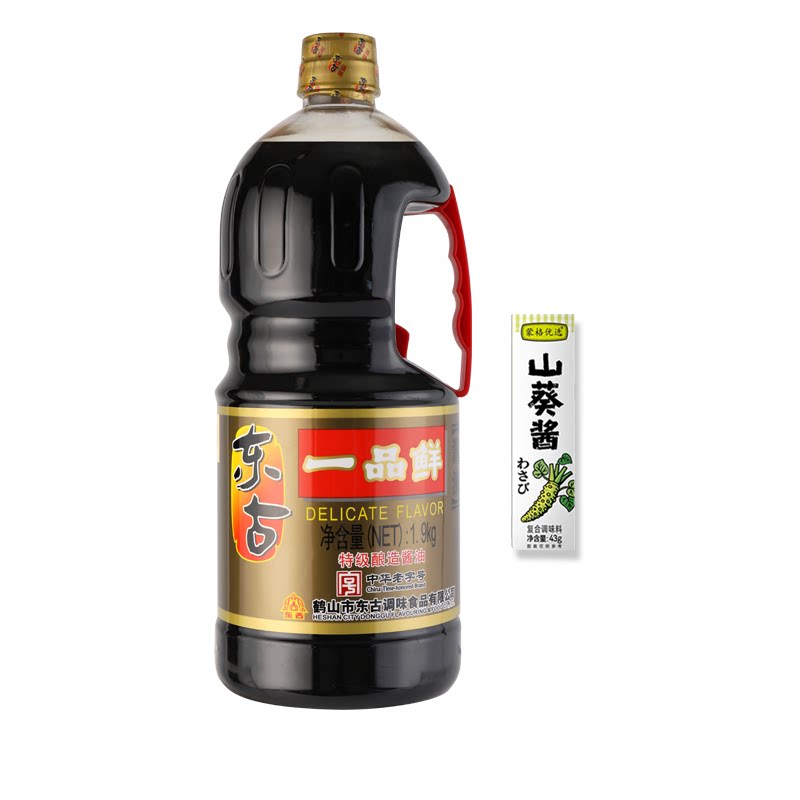 东古一品鲜酱油1.2kg/1.9kg特级酿造酱油炒菜凉拌生抽山葵青芥辣
