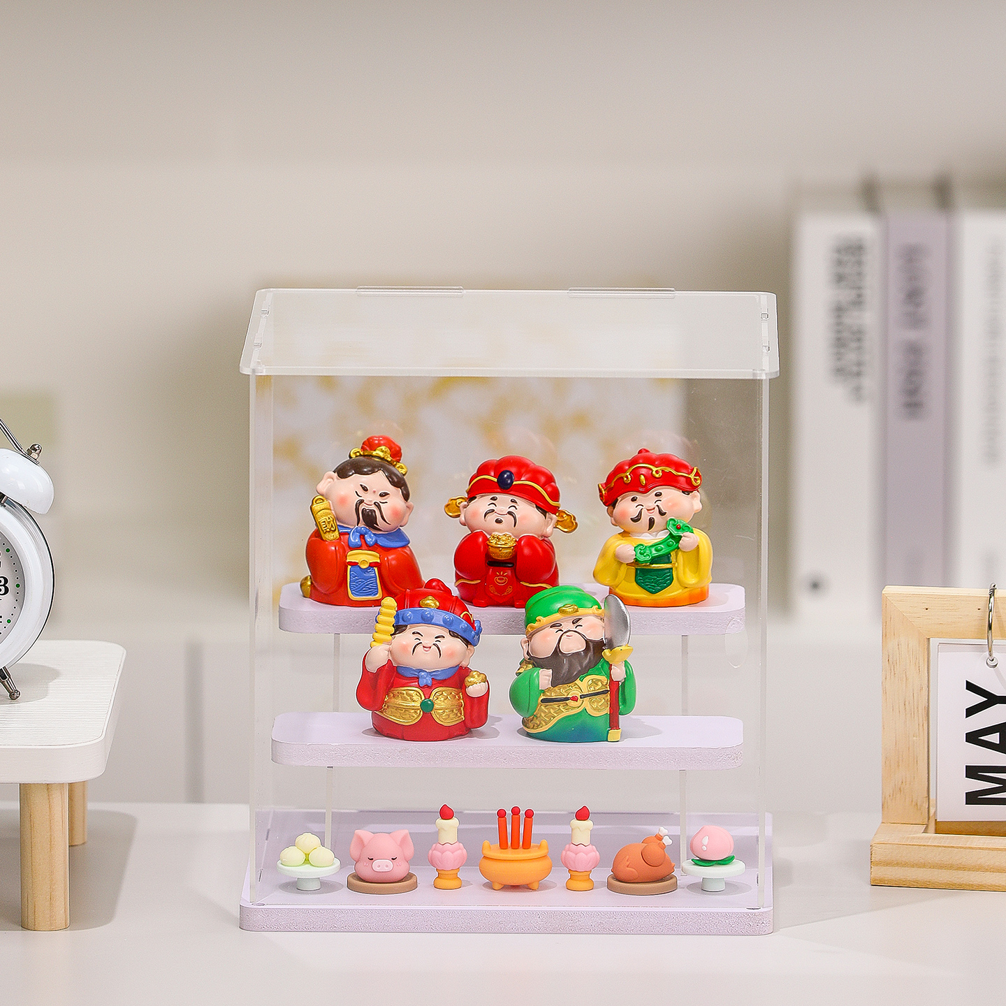 创意五路财神爷精美礼盒摆件办公室装饰品玄关电视柜乔迁开业礼品