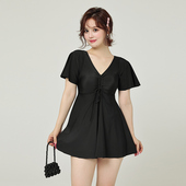 遮肚子显瘦胖mm200斤保守泳装 泳衣女连体2025新款 温泉高级感大码