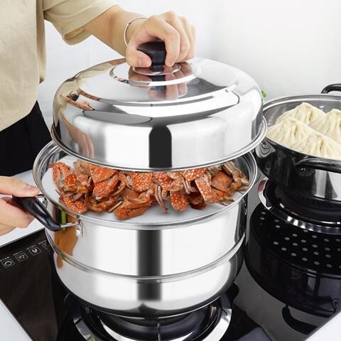 新疆西藏包邮不锈钢蒸锅家用两层三层四层锅加厚汤锅多层蒸笼蒸馒