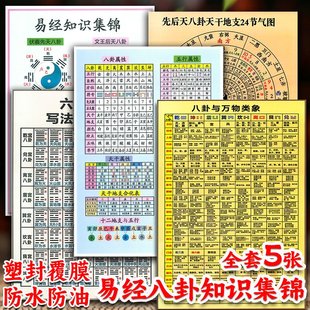 易经八卦基础知识学习卡 周易八卦知识集锦塑封防水速记卡片全套