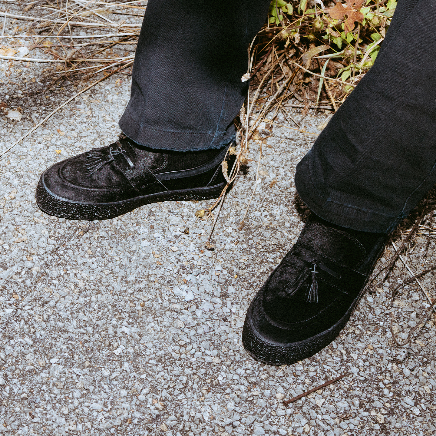 马毛厚底休闲乐福鞋男女2025新款