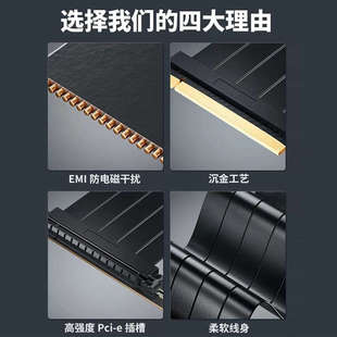 pci显卡pcie4.0显卡延长线双反向显卡延长线pcie4双反pcie3竖装