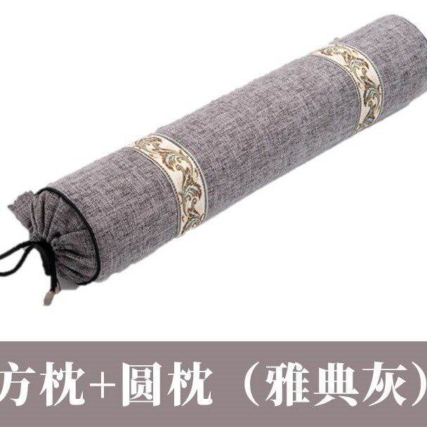 颈椎枕竹炭保健枕水洗山楂子糖果枕头护颈圆柱加厚亚麻布艾枕