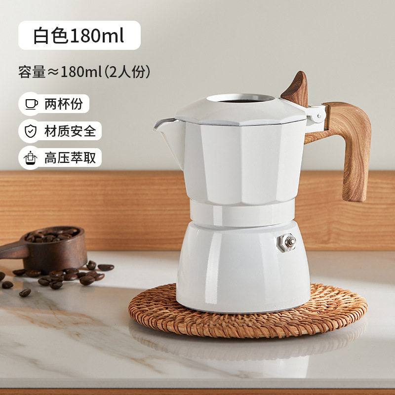 双阀摩卡壶意式浓缩咖啡萃取机易清洗户外陶瓷喷层煮咖啡器具