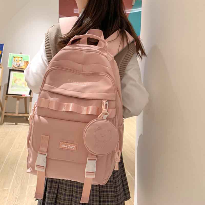 小学生减负护脊高颜值小众大学生电脑背包女生双肩包书包女初中生