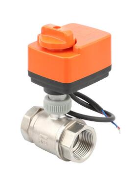 俊州正品ACBV17-31S三线一控常闭开220V电动二通球阀手动开关水阀