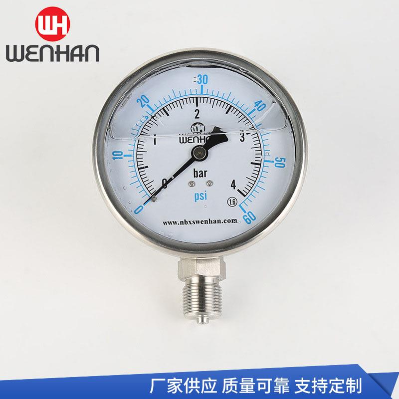 厂家现货YN-60BF径向压力表 不锈钢304压力表 Φ60压力表