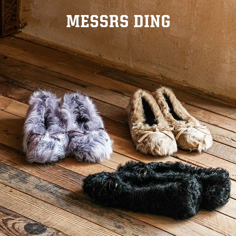 MESSRSDING复古毛毛鞋外穿一脚蹬