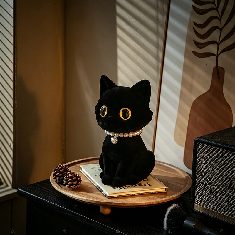 创意可爱卡通陶瓷摆件家居装饰品送女友闺蜜生日礼物黑猫装饰摆件