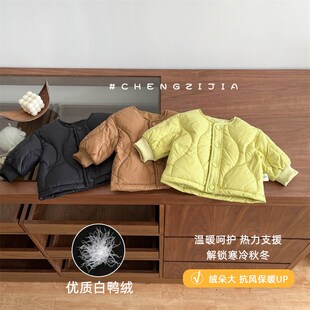男宝宝羽绒外套新款婴幼儿冬装上衣外出服女孩保暖衣服轻薄羽绒服